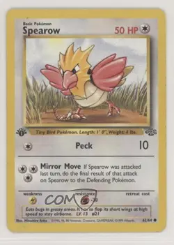 Spearow 1st Ed. Pokemon Jungle #62 1999 - Image 1