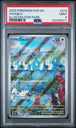 Pokemon TCG Paradox Rift Swablu 213/182 PSA 9 - Image 1