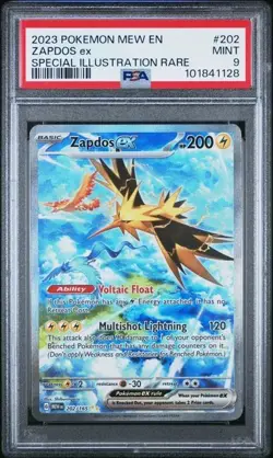 2023 POKEMON MEW EN-151 SPECIAL ILLUSTRATION RARE #202 ZAPDOS EX PSA 9 - Image 1