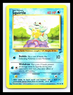 💥 SQUIRTLE | Pokemon TCG 2000 | (Base Set 2 ) Non Holo Foil Vintage # 93/130 - Image 1
