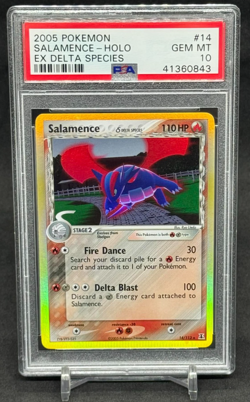 2005 POKEMON TCG EX DELTA SPECIES SALAMENCE HOLO #14 PSA 10 POP 124 AL2 - Image 1