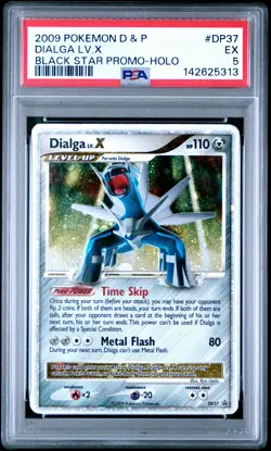 2009 POKEMON DIAMOND & PEARL BLACK STAR PROMO #DP37 DIALGA LV.X-HOLO PSA 5 - Image 1