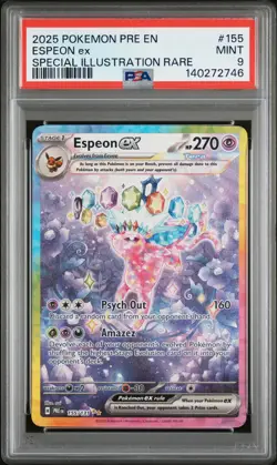 2025 POKEMON PRISMATIC EVOLUTIONS SPECIAL ILLUSTRATION RARE ESPEON EX PSA 9 - Image 1
