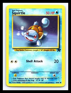 💥 Squirtle # 68/82 | Team Rocket Set | Vintage Pokemon 2000 TCG | Non Holo - Image 1