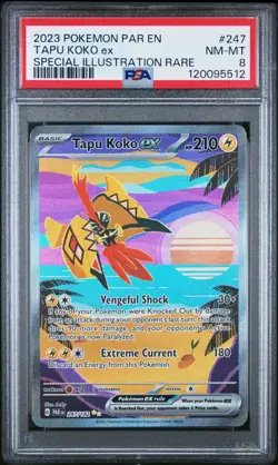 2023 Pokemon SV Paradox Rift Tapu Koko ex #247/182 PSA 8 - Image 1