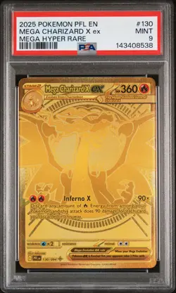2025 POKEMON PFL EN-PHANTASMAL FLAMES MEGA HYPER RARE MEGA CHARIZARD X EX PSA 9 - Image 1