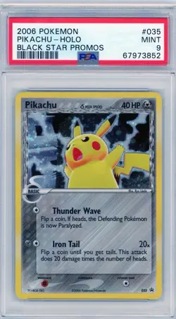 2006 Pokemon Black Star Promos Pikachu Holo #035 PSA 9 Mint - Image 1