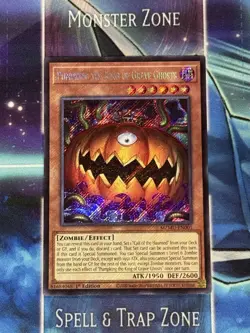 Yu-Gi-Oh! Pumpking King of Grave Ghosts 1st Ed Secret Rare MZMU-EN001 - Image 1