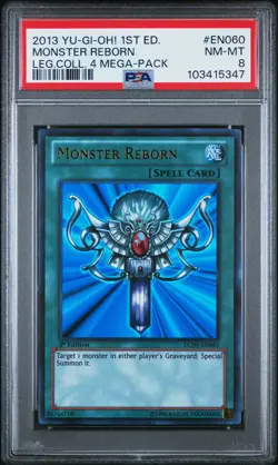 2013 YU-GI-OH! LEGEND COLLECTION 4 MEGA-PACK 1ST EDITION MONSTER REBORN PSA 8 - Image 1