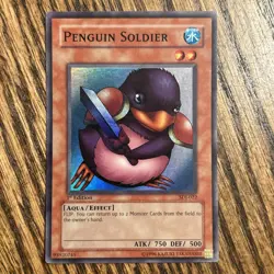 Rare Holo Foil "Penguin Soldier" Yugioh 1996 SDJ-022 CCG - Image 1