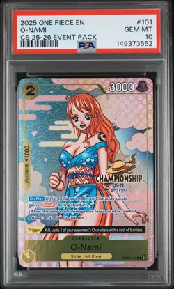 2025 ONE PIECE CHAMP 2025-26 EVENT PACK #101 O-NAMI PSA 10 - Image 1