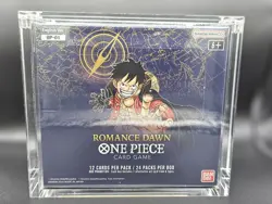 One Piece EN OP-01 Romance Dawn Blue Bottom Booster Box Sealed w/ Acrylic Case - Image 1