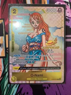 One Piece TCG O-Nami Nami OP06-101 25-26 Championship Promo English w Free Gift - Image 1