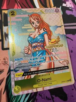 One Piece TCG O-Nami Nami OP06-101 25-26 Championship Promo English w Free Gift - Image 2