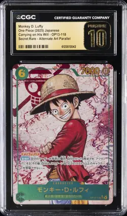 2025 ONE PIECE JPN CARRYING ON HIS WILL SR AA MONKEY D. LUFFY CGC 10 PRISTINE - Image 1