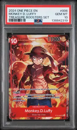 2024 ONE PIECE PROMOS TREASURE BOOSTERS SET #006 MONKEY D. LUFFY PSA 10 - Image 1