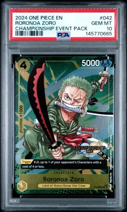 ONE PIECE 2024 RORONOA ZORO CHAMPIONSHIP 2024 EVENT PACK #042 PSA 10 - Image 1