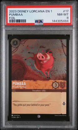 2023 DISNEY LORCANA EN 1-THE FIRST CHAPTER FOIL PUMBAA - FRIENDLY WARTHOG PSA 8 - Image 1