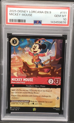 Disney Lorcana Mickey Mouse Brave Little Prince Legendary 111/204 Grade 10 - Image 2