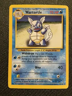 Pokemon TCG Wartortle Base Set, Unlimited Uncommon Card 42/102 - Image 1