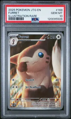 Furret Pokemon Journey Together Illustration PSA 10 Rare Card 168/159 - Image 1