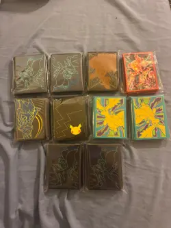 Pokemon TCG Sealed ETB and Collection Box Card Sleeves Assorted Lot of 10 - Image 1