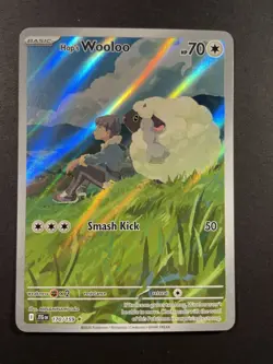 Pokemon TCG Hop's Wooloo 170/159 Sv09: Journey Together IR Holo Card PSA Worthy - Image 1