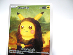 Mona Pika (Pikachu) Custom Pokemon Card - Mona Lisa Van Gogh - Image 2
