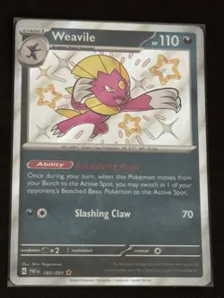 Weavile Shiny Rare 183/091 Holo Card Scarlet & Violet Paldean Fates Pokemon TCG - Image 1