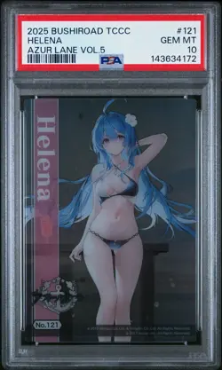 2025 BUSHIROAD TRADING CARD COLLECTION CLEAR AZUR LANE VOL.5 #121 HELENA PSA 10 - Image 1