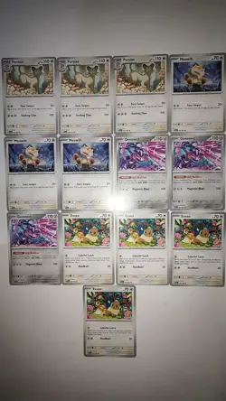 Pokemon TCG US Version Cards Lot*13 Eevee, Genesect, Persian, Meowth & More LN05 - Image 1