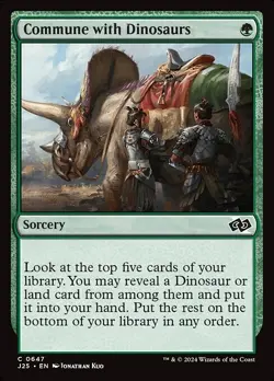 NM Commune with Dinosaurs, MTG, Foundations Jumpstart, Magic the Gathering, 647 - Image 1