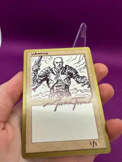 MTG Custom Artist Drawn Signed 1/1 Warrior Token Mark Tedin Magic 30*CCGHouse RB - Image 3