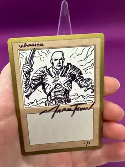 MTG Custom Artist Drawn Signed 1/1 Warrior Token Mark Tedin Magic 30*CCGHouse RB - Image 5