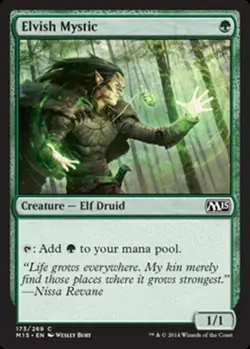 4 x Elvish Mystic - Magic 2015 - Moderate Play - MTG - Image 1