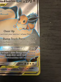 Pokemon Eevee & Snorlax GX TAG TEAM Ultra Rare Full Art Holo 171/181 NM+ - Image 2