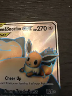 Pokemon Eevee & Snorlax GX TAG TEAM Ultra Rare Full Art Holo 171/181 NM+ - Image 5