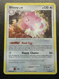 Blissey 5/123 Holo Rare DP Mysterious Treasures Pokemon Card SWIRL - Image 2