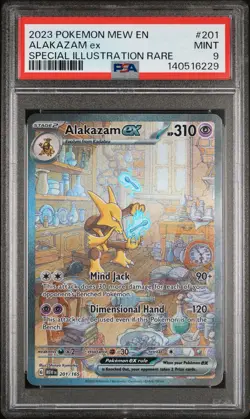 2023 POKEMON MEW EN-151 SPECIAL ILLUSTRATION RARE #201 ALAKAZAM EX PSA 9 - Image 1