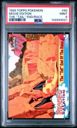 1999 TOPPS POKEMON THE MOVIE EDT THE "TAIL" END OF THE RACE MOVIE EDITION PSA 9 - Image 1