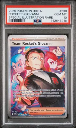2025 POKEMON DRI SPECIAL ILLUSTRATION RARE #238 TEAM ROCKET'S GIOVANNI PSA 10 - Image 1