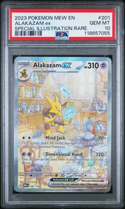 2023 POKEMON MEW EN-151 SPECIAL ILLUSTRATION RARE #201 ALAKAZAM EX PSA 10 - Image 1