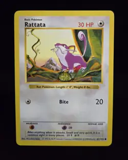 Pokemon TCG - RATTATA - SHADOWLESS - 61/102 - BASE SET (1999) - WOTC - LP/NM - Image 1