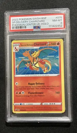 Pokemon 2022 SWSH Special Delivery Charizard Promo #75 PSA 8 - Image 1