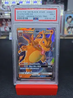 2019 CHARIZARD GX Pokemon Sun & Moon Hidden Fates #SM211 Black Star Promo PSA 9 - Image 1