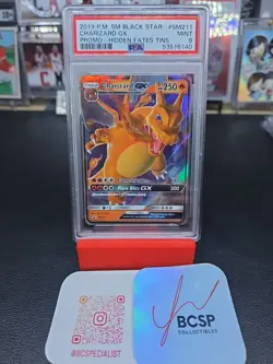 2019 CHARIZARD GX Pokemon Sun & Moon Hidden Fates #SM211 Black Star Promo PSA 9 - Image 3
