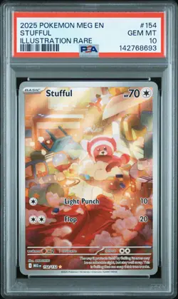 2025 POKEMON MEG EN-MEGA EVOLUTION ILLUSTRATION RARE #154 STUFFUL PSA 10 - Image 1