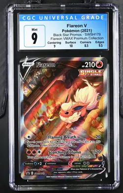 Pokemon 2021 Flareon V VMAX Premium Collection Black Star Promos #SWSH179 CGC 9 - Image 1