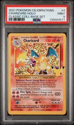 2021 POKEMON CELEBRATIONS CLASSIC COLLECTION #4 CHARIZARD-HOLO PSA 9 - Image 1