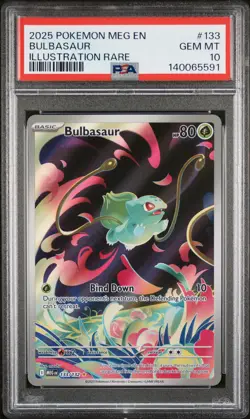 2025 POKEMON MEG EN-MEGA EVOLUTION ILLUSTRATION RARE #133 BULBASAUR PSA 10 - Image 1